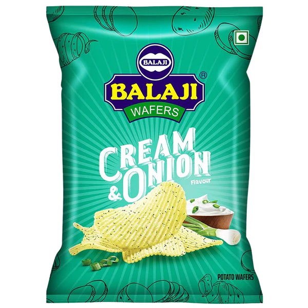Buy Online Balaji Wafers Cream & Onion Flavour 135 GM Kesar Grocery.